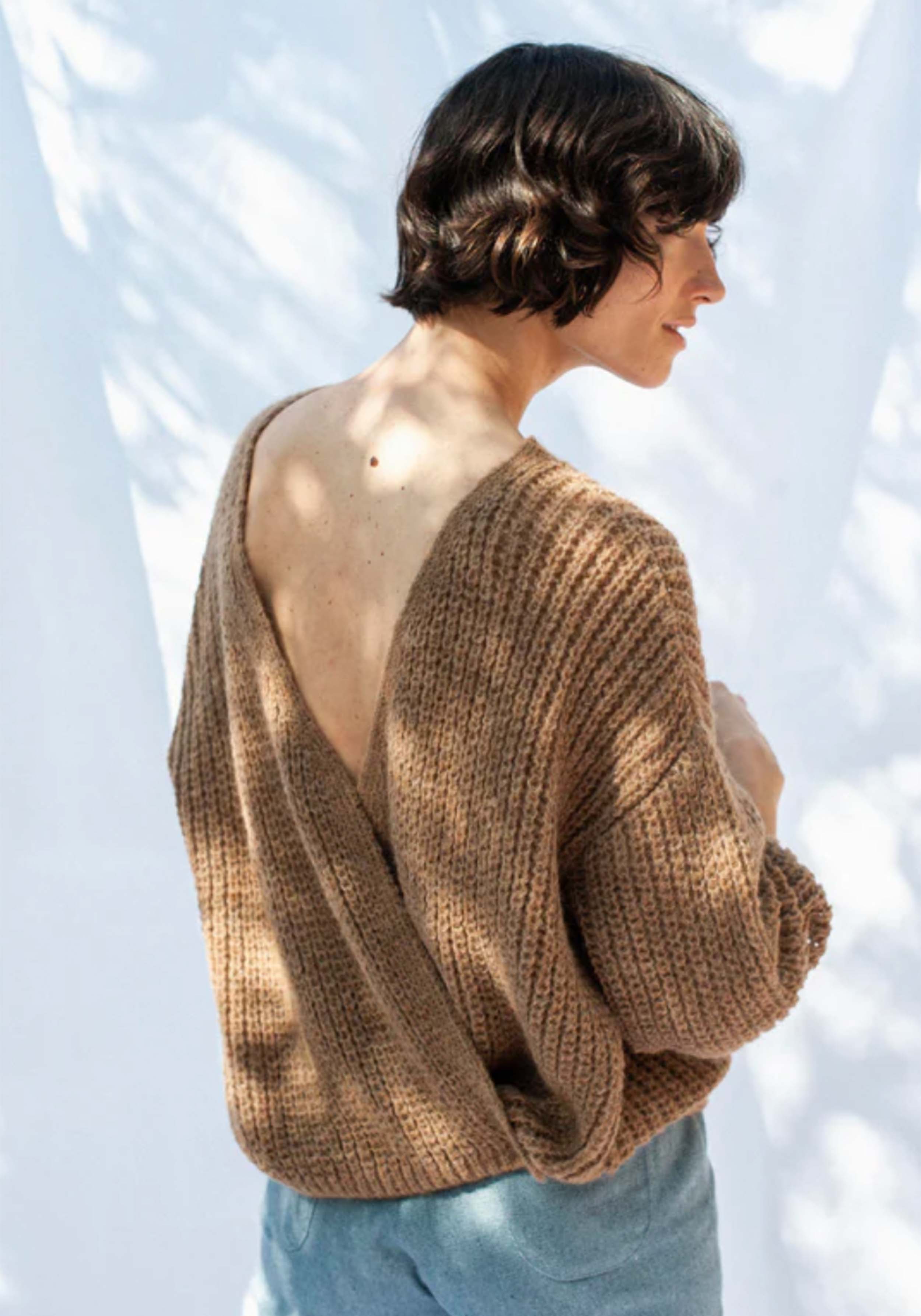 Jungle Folk Wrap Cardigan Vega Undyed Camel