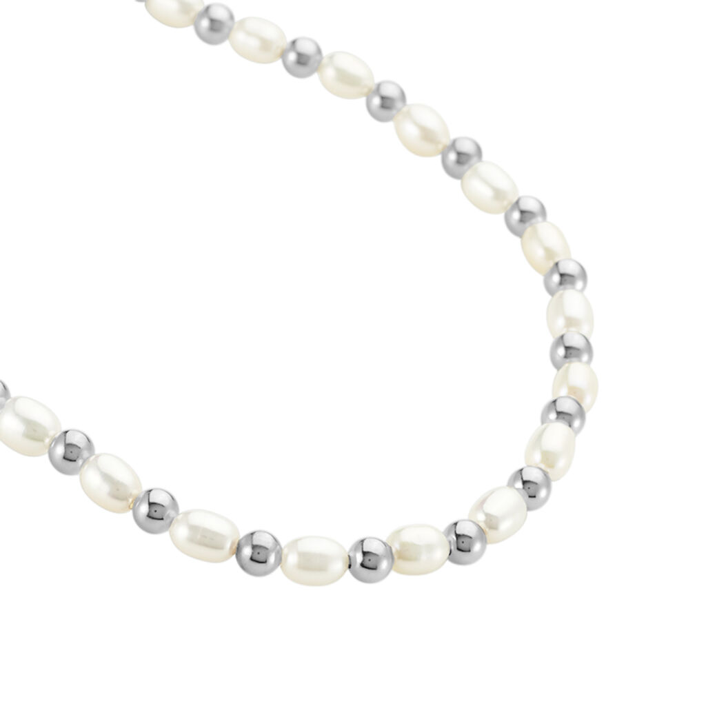 Collier Ras De Cou Argent Bede Perles De Culture
