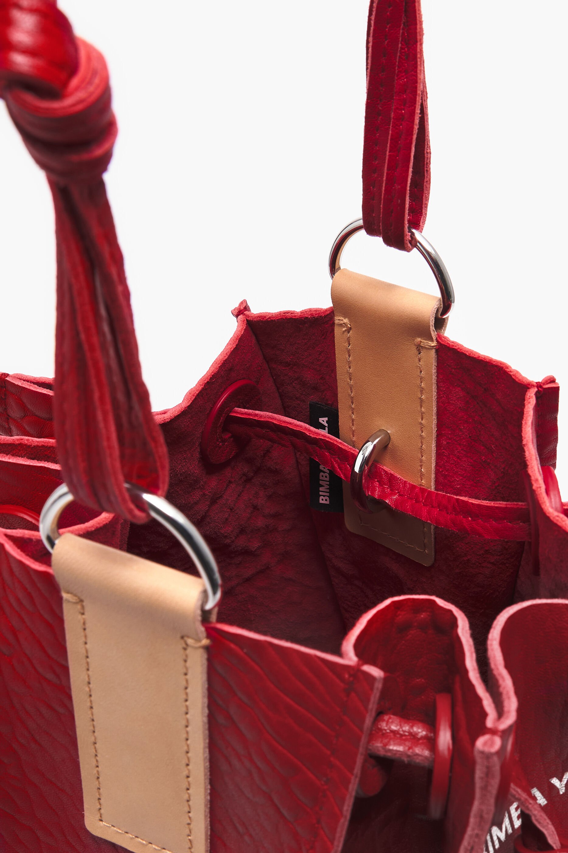 Bolsa de couro vermelha tamanho M