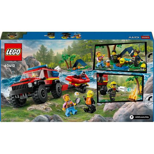Camião Dos Bombeiros 4X4 Com Barco Lego