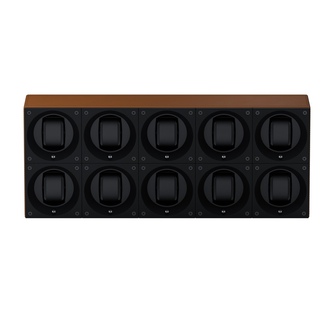 SwissKubik Masterbox Leder Cognac - 10 Uhren