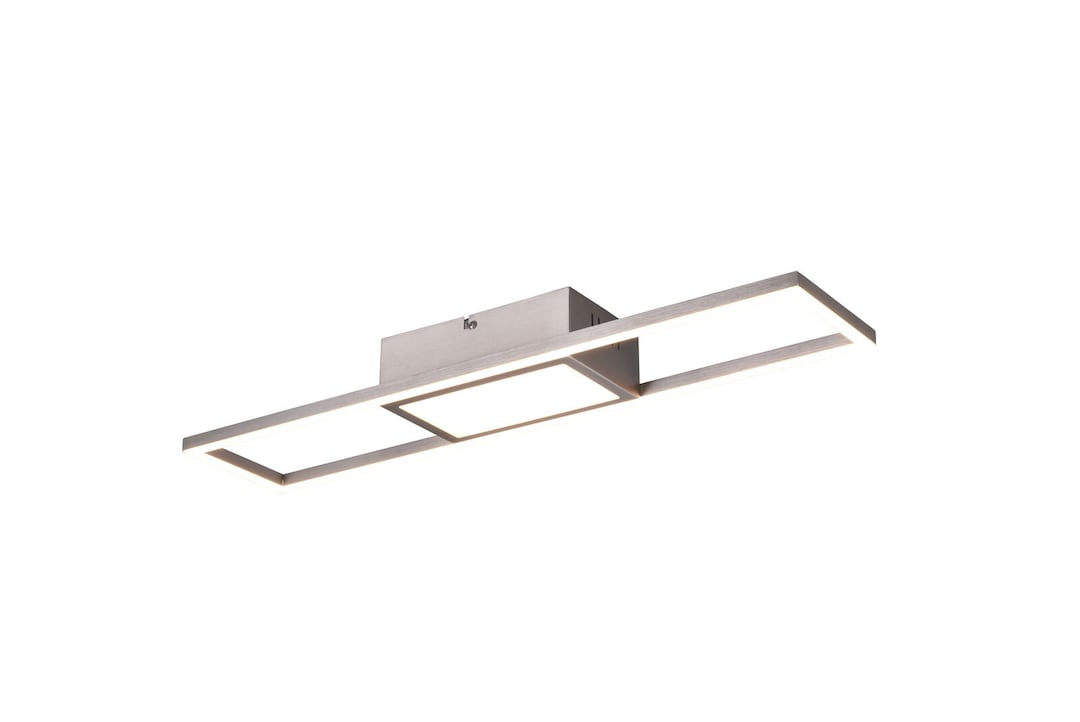 LED Deckenleuchte Rigido nickelfarbig 60x13cm 6cm Metall