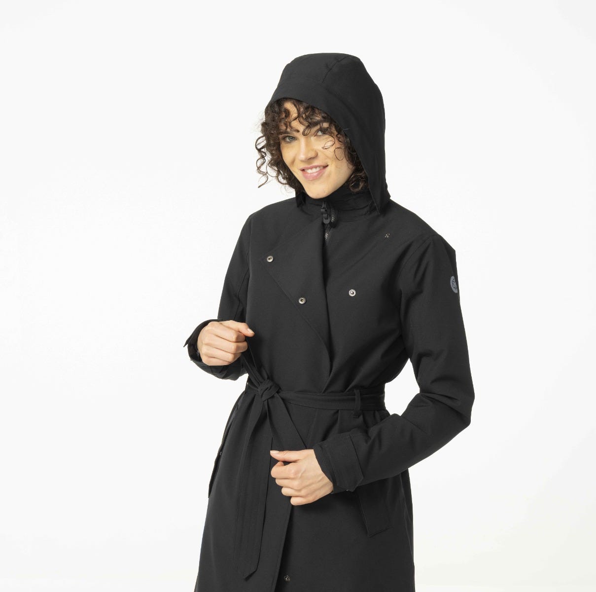 AGU Trench Coat Long dames regenjas - Black