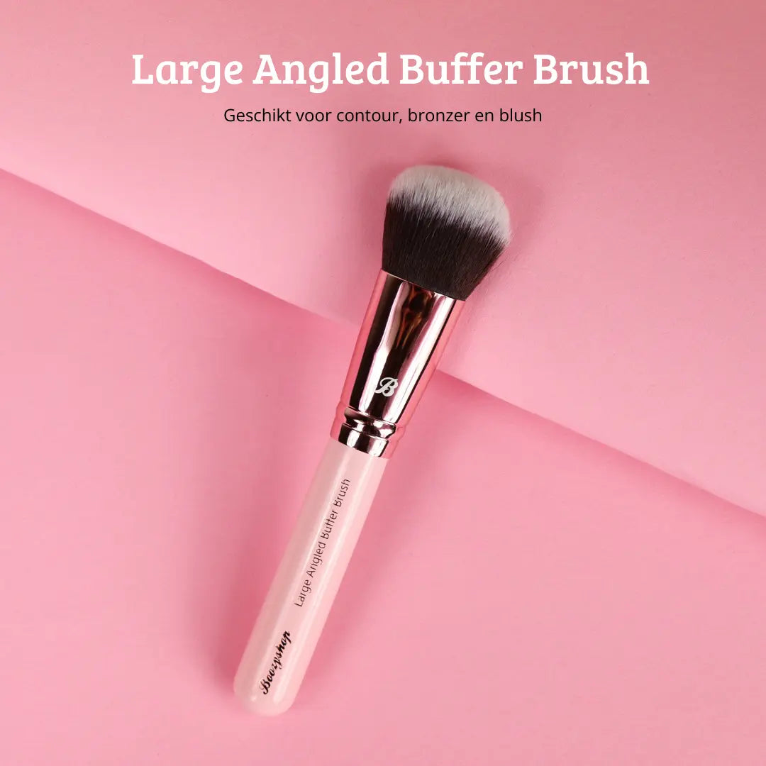 Pink & Rose Gold Large Angled Buffer Brush