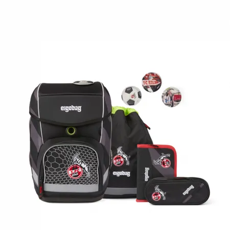 ergobag Schulranzen Set CUBO DomstürmBär 1. FC Köln, 5-teilig