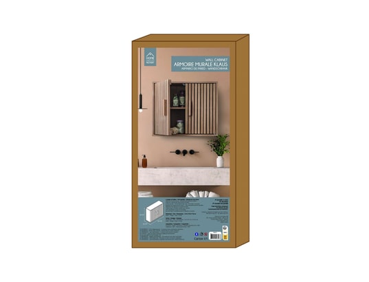 THE HOME DECO FACTORY - Elément suspendu Armoire murale 2 portes saulk en bois - marron