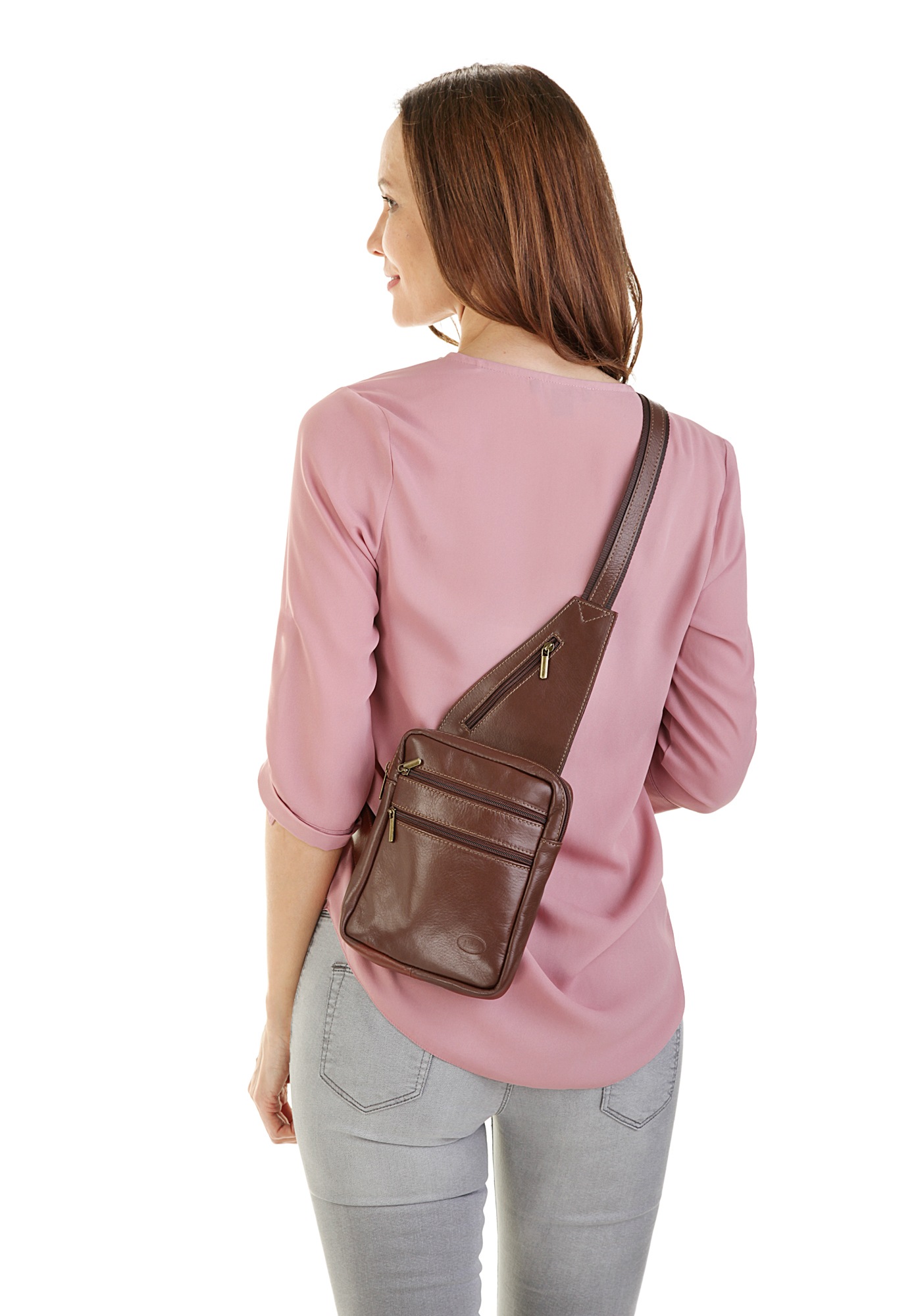 Piké Umhängetasche echt Leder, Made in Italy