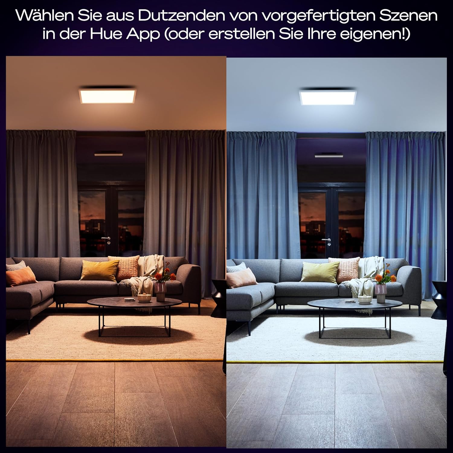 Philips Hue White Ambiance Aurelle Smart LED Panel Light Inc. Dimmer Switch [60x60cm - White] for Indoor Home Smart Lighting, Wall, Ceiling, Bedroom, Livingroom, new generation