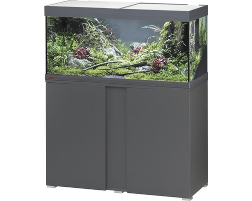 EHEIM Vivaline 180 aquariumcombinatie met LED-verlichting, verwarming, filter en antraciet kast