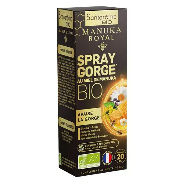 Spray para Garganta Santarome com Mel de Manuka Orgânico - Alivia a Garganta - 20 ml
