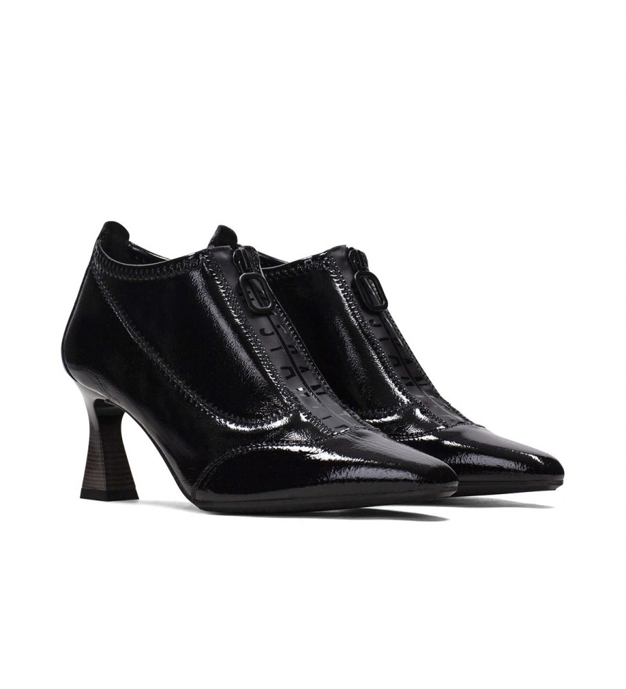 Botas de tornozelo Hispanitas Dalia em couro preto - Salto de 6,5 cm -