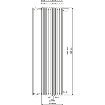 Haceka designradiator Mojave antraciet 1838 mm x 460 mm