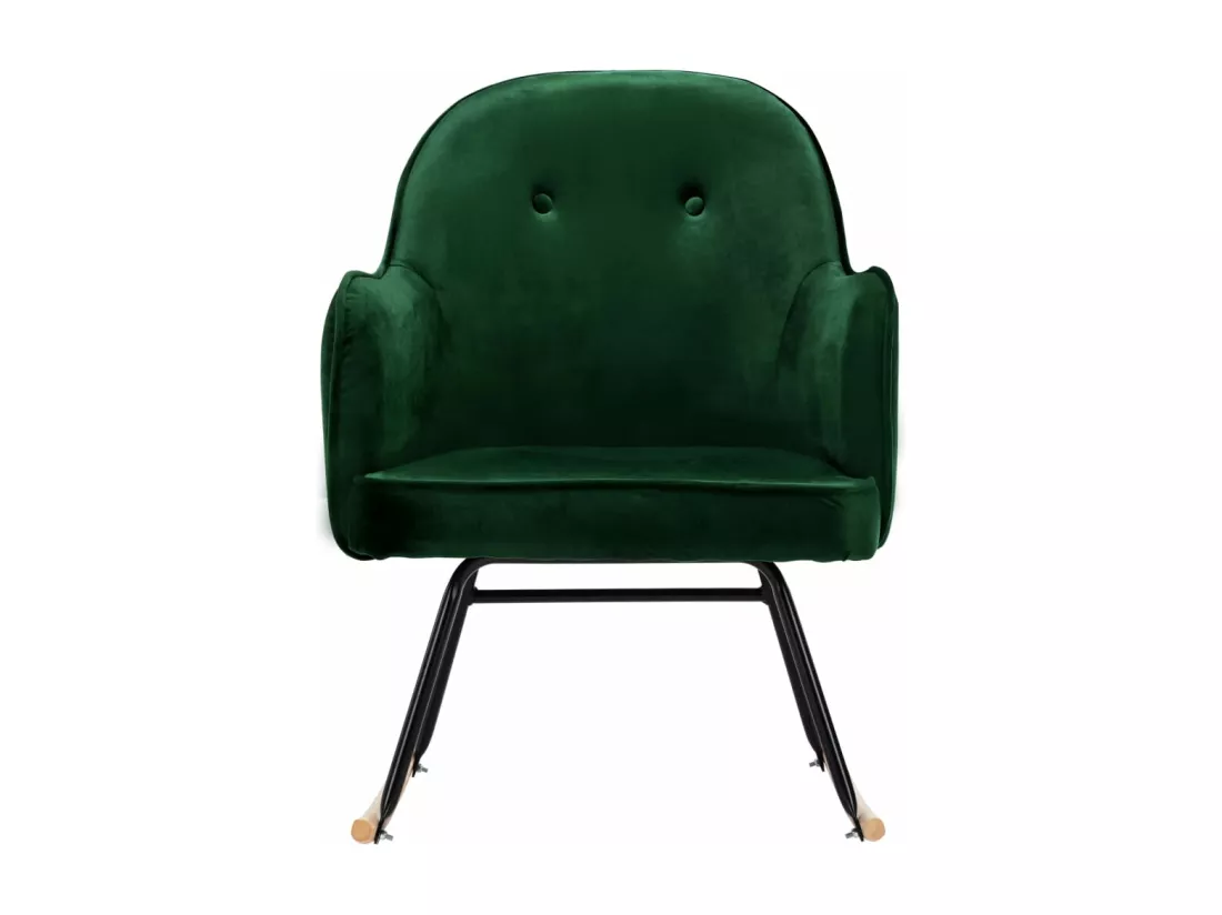Chaise à bascule Vert foncé Velours