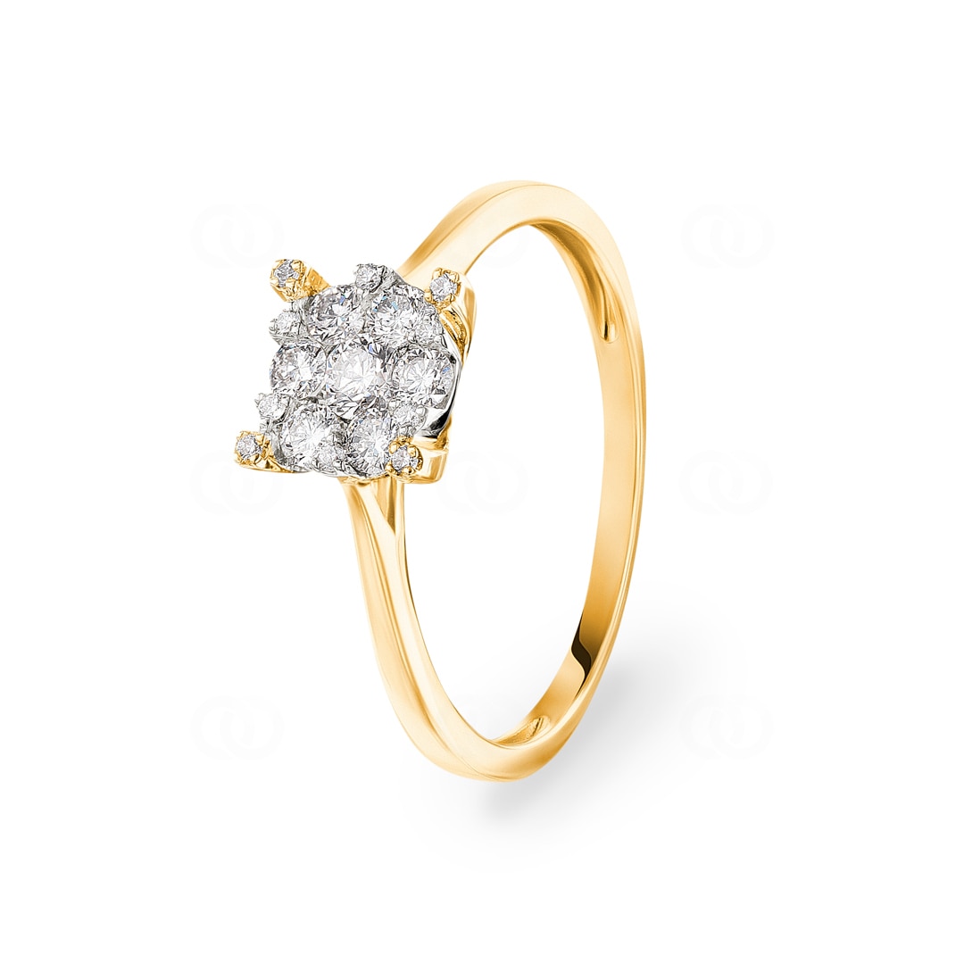 Verlobungsring 750/18 K Gelbgold mit Diamanten 0.33 ct H/si