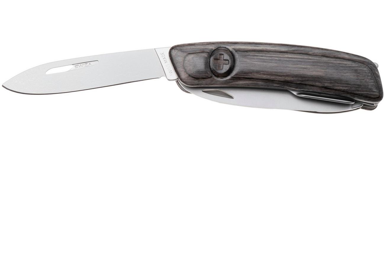 Swiza D09 R AM, KNR.0136.6510, Laminate Black, Zwitsers zakmes, 9 tools
