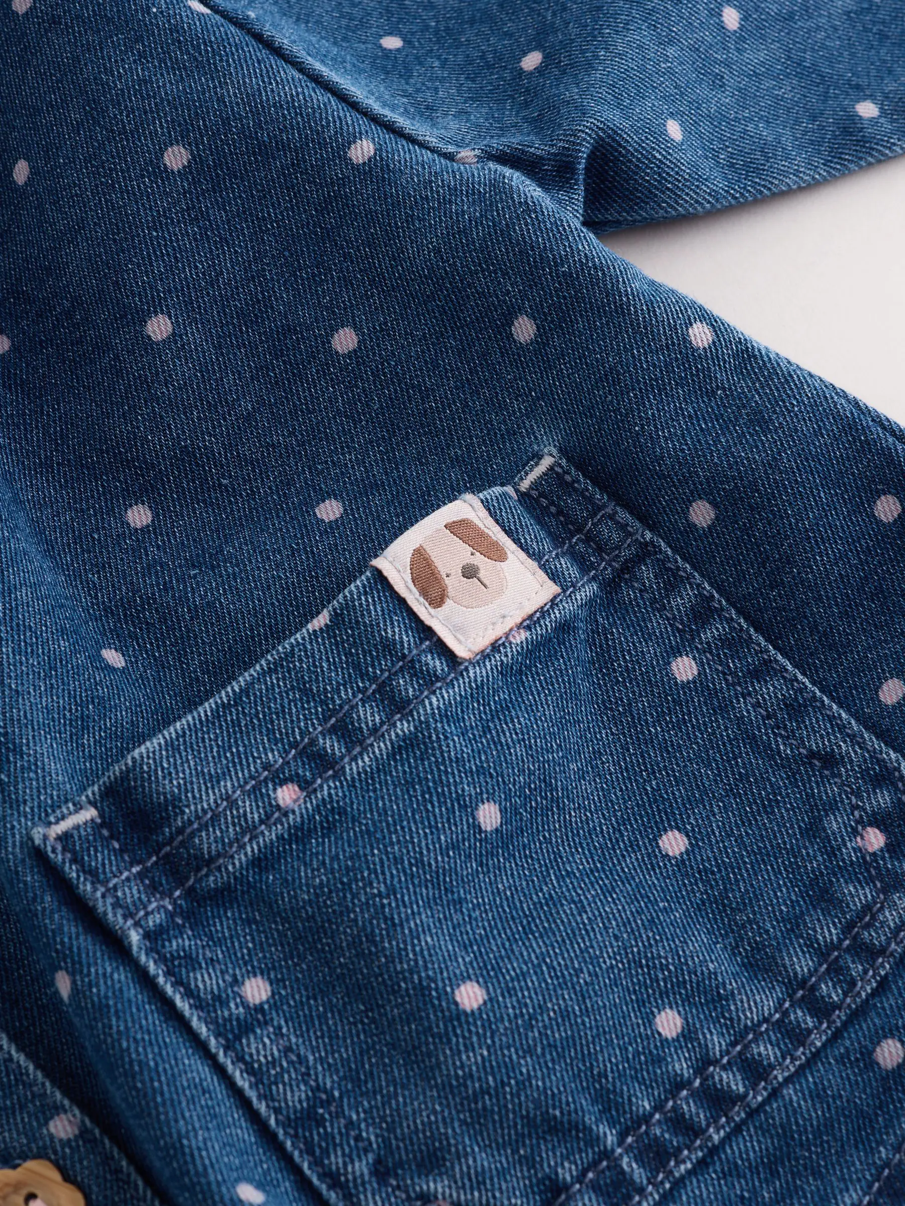 Normaal blauw - Set van denim overhemd en geruite broek (3mnd-7jr)
