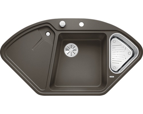 Blanco DELTA II spoelbak 1057 x 575 mm cafe 523669 1 bak Met bijzetbak Met afdruiprek Bak links