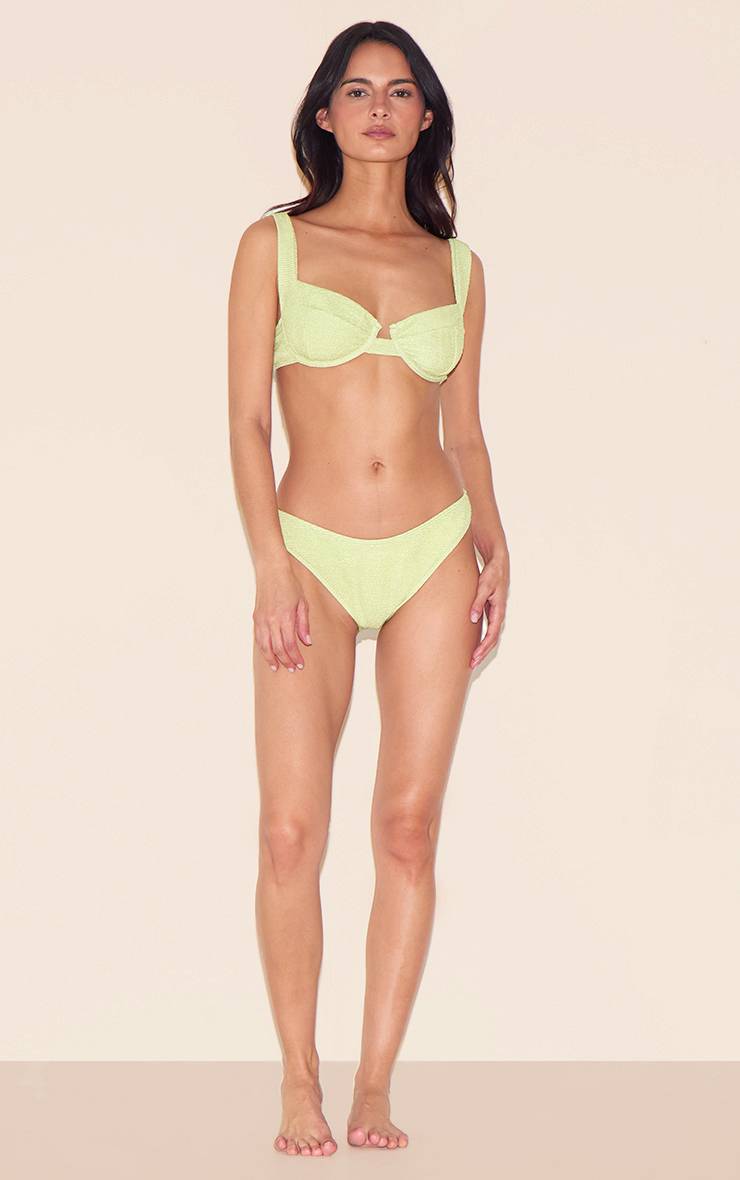 Vert Sauge Bas De Bikini Tanga Mini Crinkle