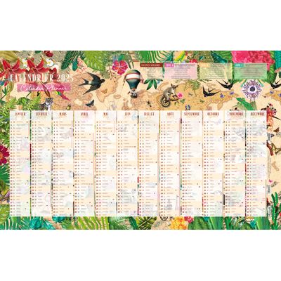 Calendrier bancaire 40x65 cm - Mappemonde