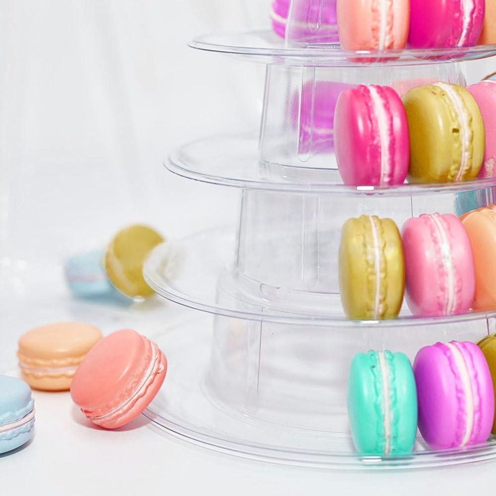 4 Etagen Macaron Etagere Dessert Ständer Geburtstags Servierständer - Transparent