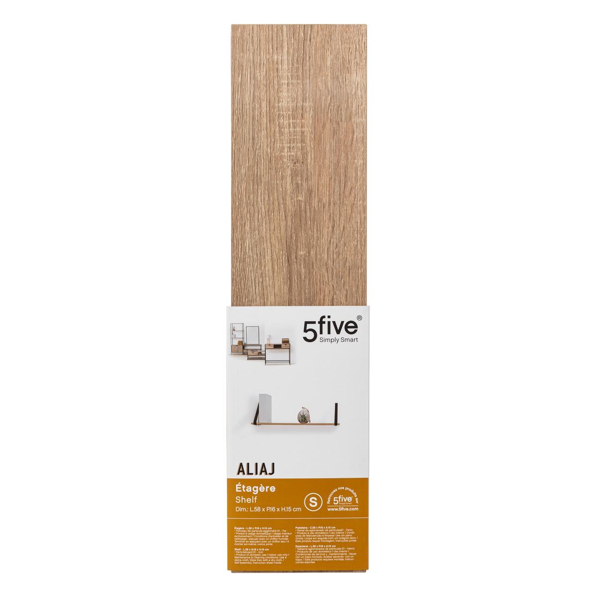 ETAGERE MURALE AVEC EQUERRES ALIAJ 58CM