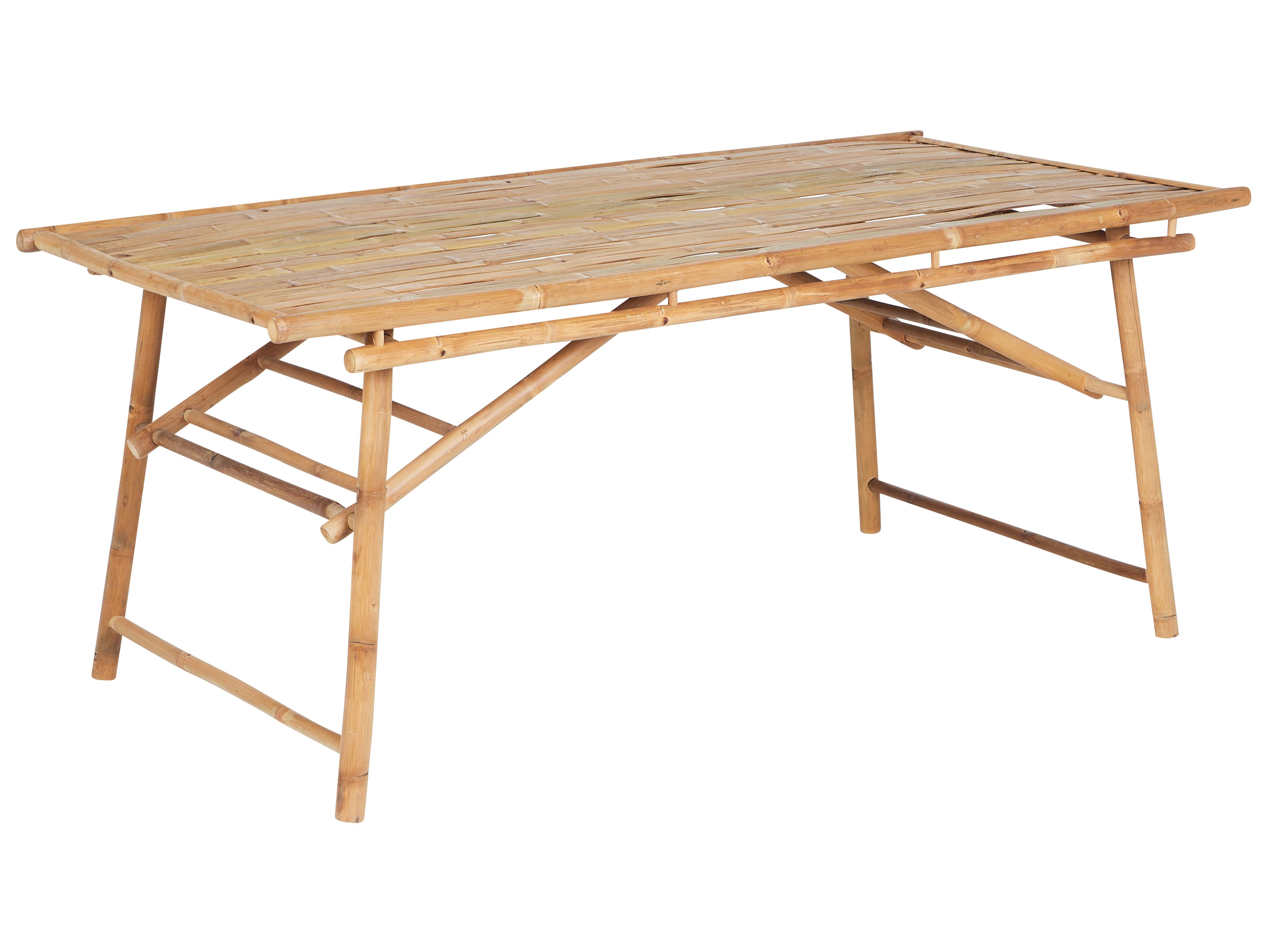 Tuin eettafel TINDARI 180 cm 90 cm Bamboehout Lichtbruin