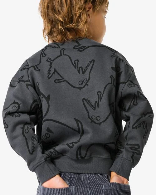 sweat oversize imprimé  gris foncé