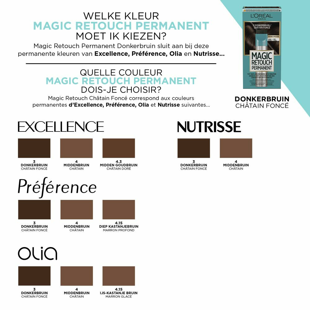 L'Oréal Magic Retouch Permanent 3 Donkerbruin95 gr