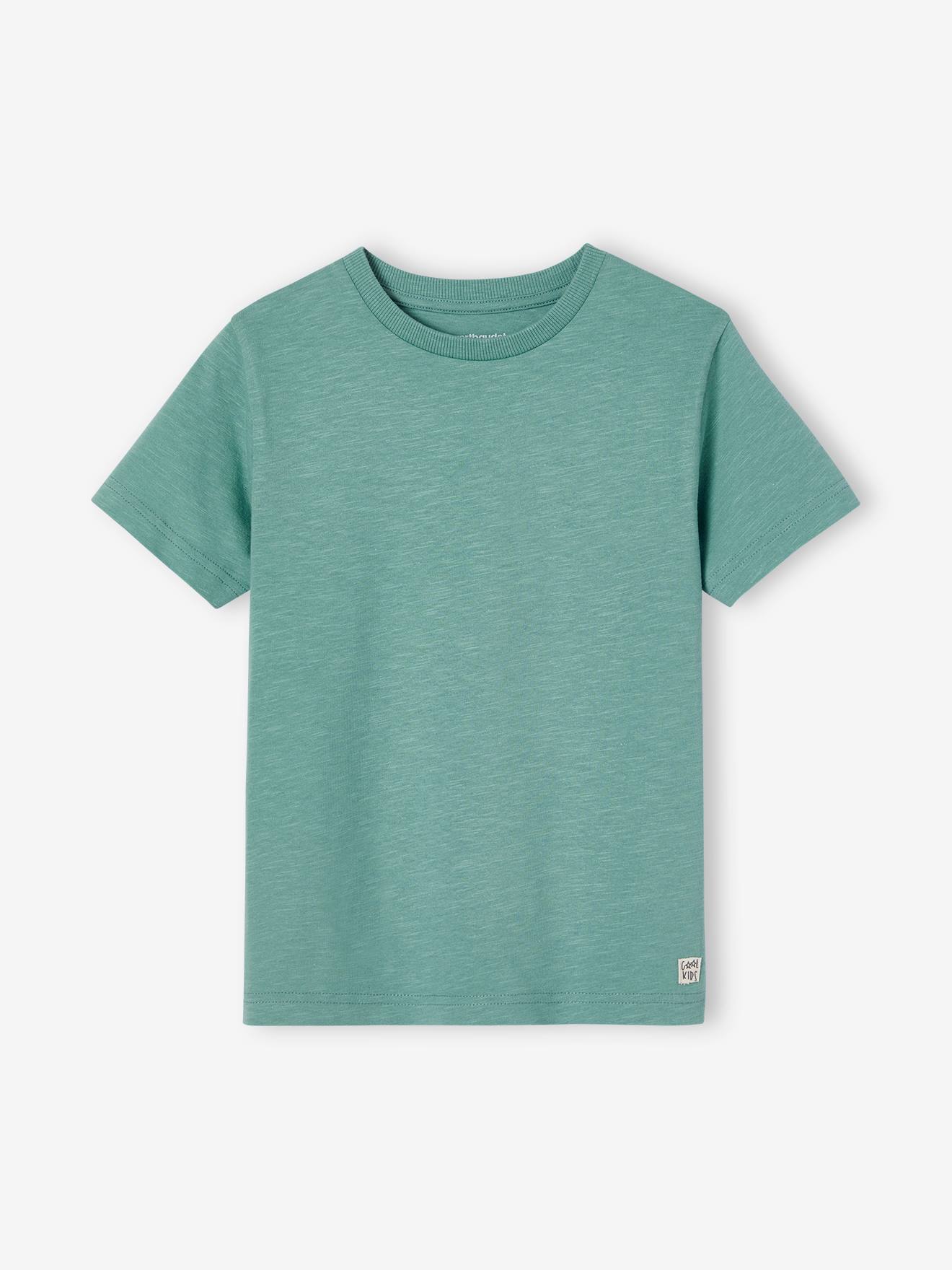 Camiseta de manga curta personalizável para meninos, azul claro