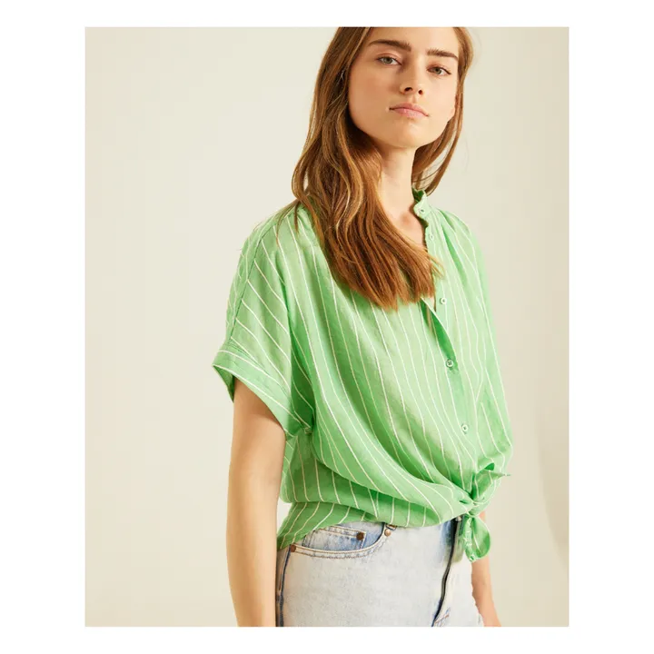 Sacrécoeur Blouse Louison Rayures | Vert Menthe