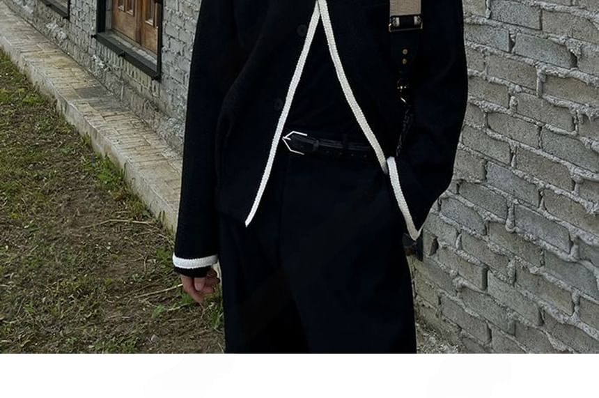 SeoulPop - Unisex tweedjas met contrasterende afwerking