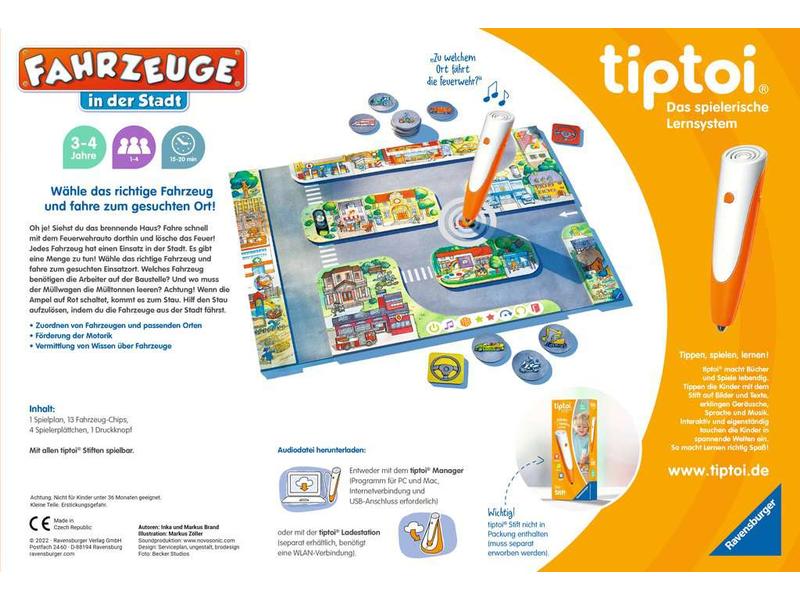 tiptoi Spiel Fahrzeuge in der Stadt Lehrreiches Zuordnungsspiel für Jungen und Mädchen