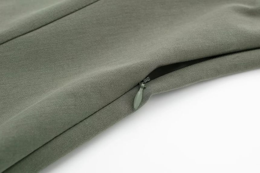 Omelia - A-lijn mini-jurk met spaghettibandjes en asymmetrisch plooipaneel