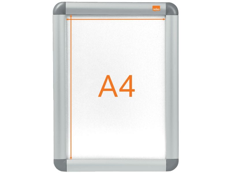 Nobo Premium Plus Plakatrahmen A4, freistehend und doppelse Plakatrahmen für die Wandbefestigung mit praktischer Aluminium-Klapprahmentechnik und entspiegelter PVC-Abdeckung. Motiv-Grösse: A4