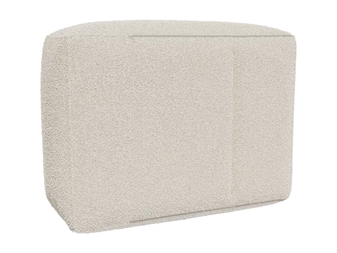 Pouf en tissu bouclette beige NOUMARA