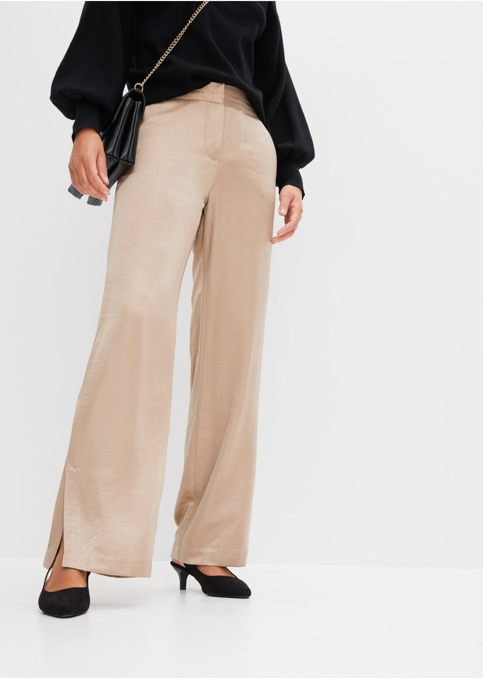Pantalon palazzo en satin