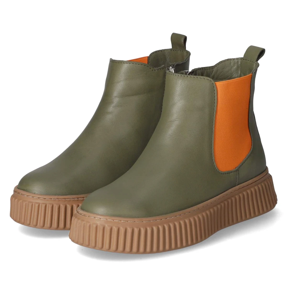 Andrea ContiChelsea Boots - oliv/orange