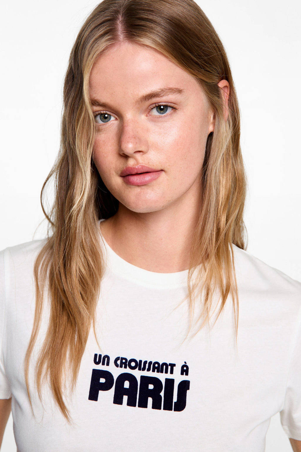 MANGO TEEN T-shirt met tekst naturel wit