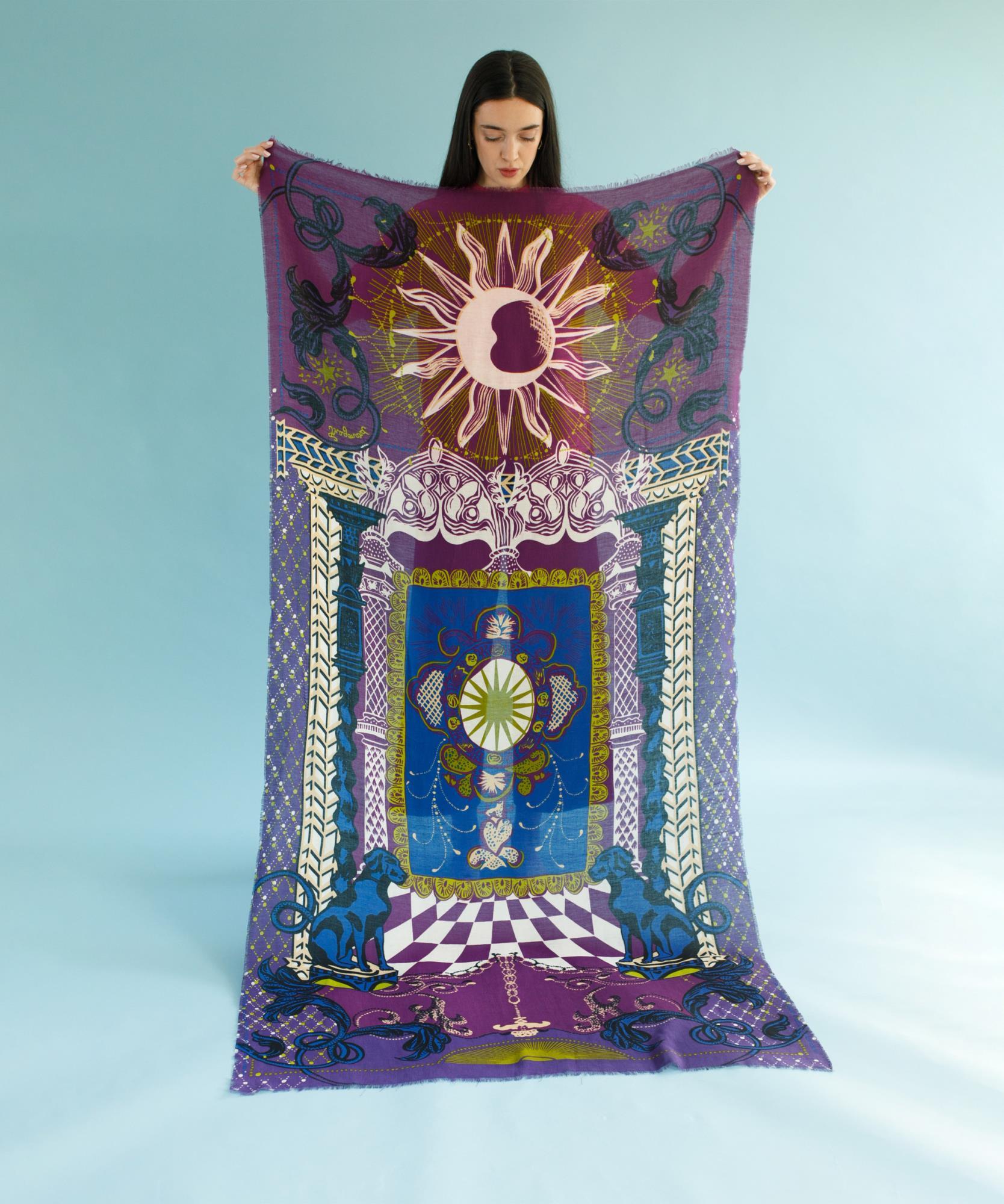 Châle Astre  100 x 200cm - Violet