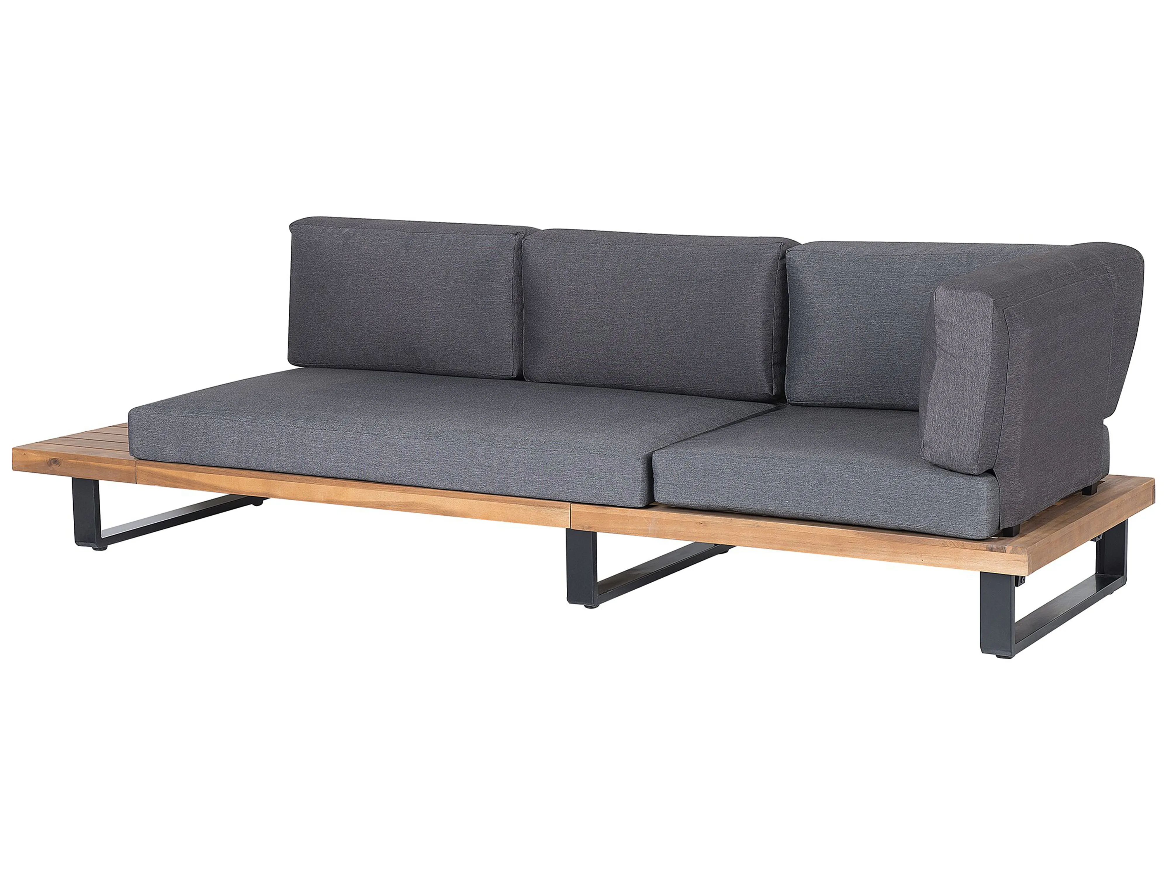 Tuin hoekloungeset met tafel 5-zits MYKONOS rechtszijdig Gecertificeerd acaciahout Donkergrijs