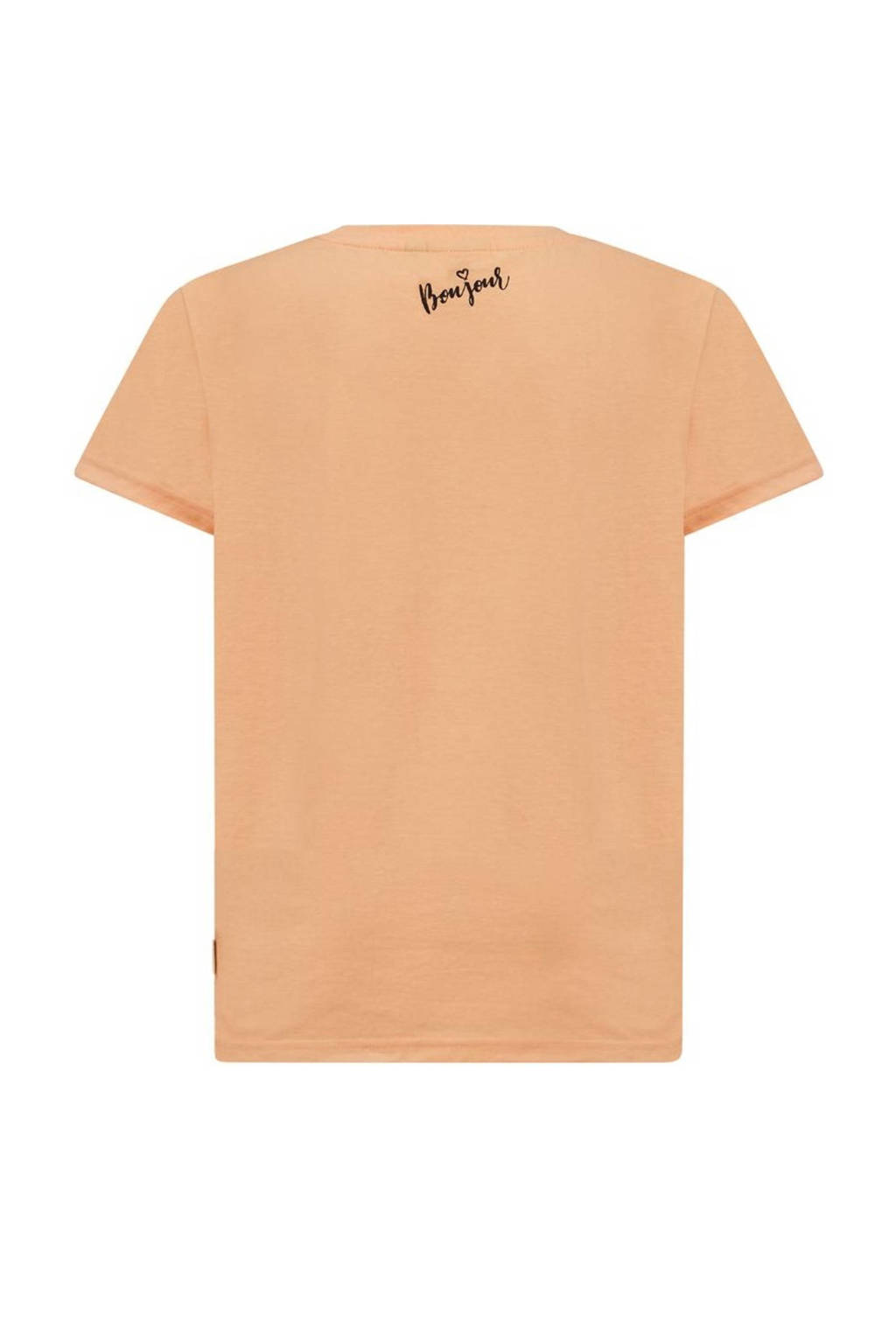 Retour Jeans T-shirt Maretta met printopdruk perzik