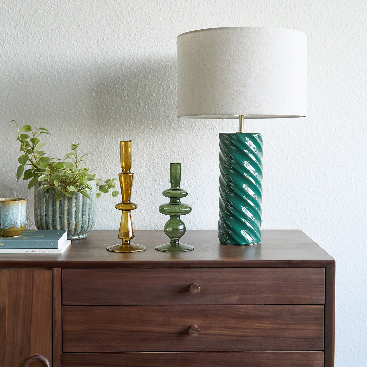 LA REDOUTE INTERIEURS<br>Candeeiro de mesa de cerâmica e linho, Dehen