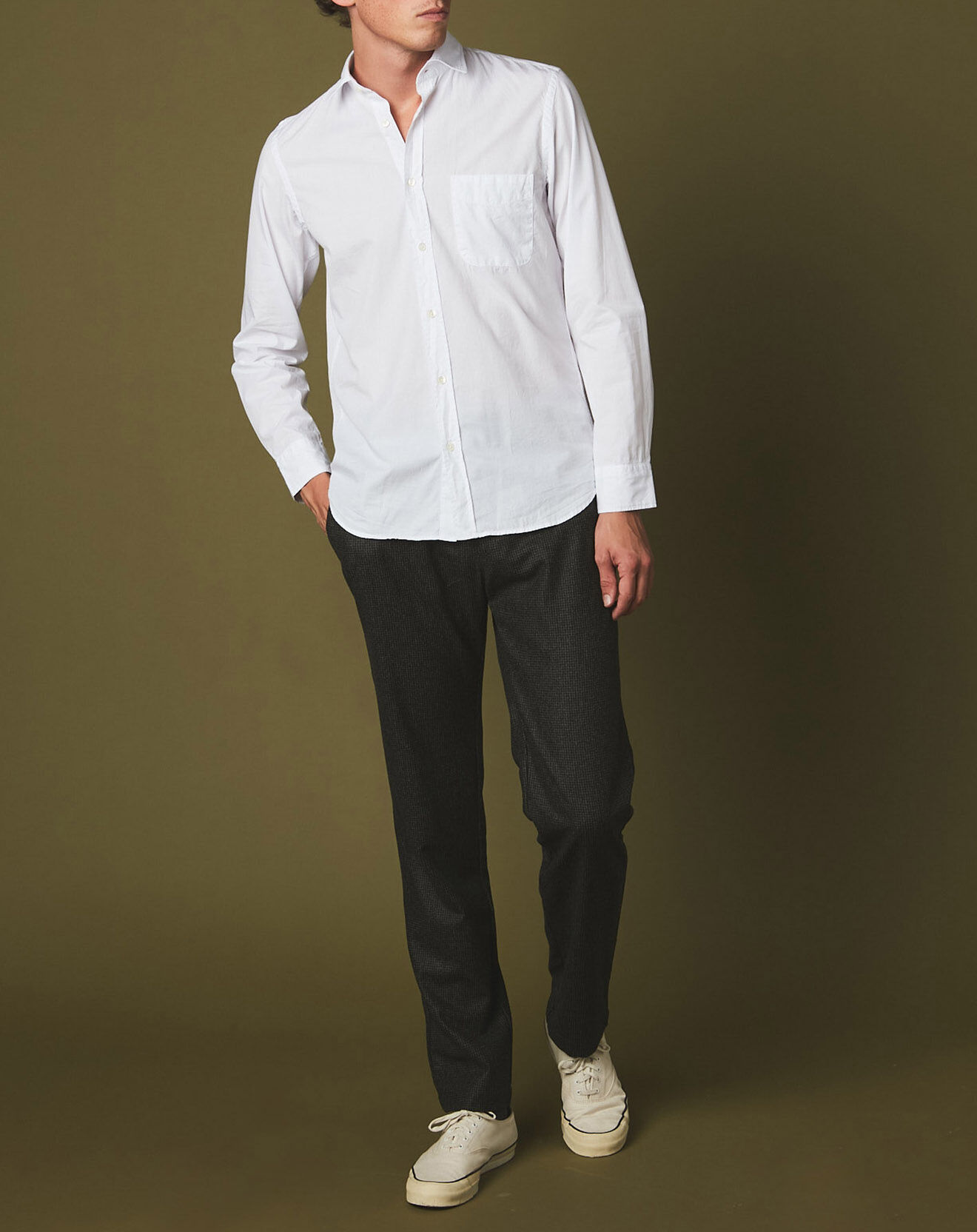Hartford Chemise slim Storm Pat blanche