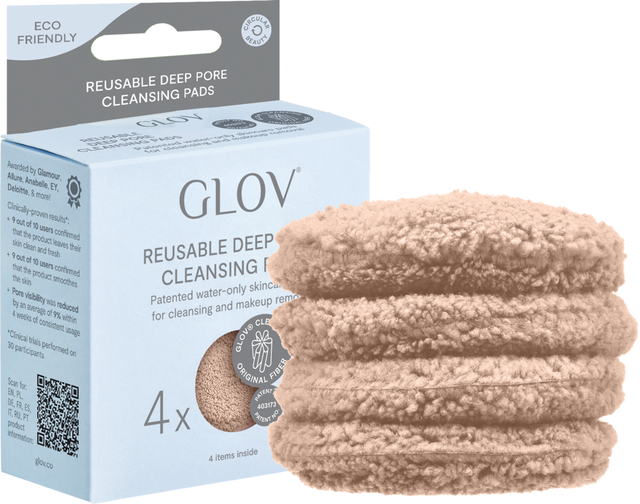 GLOV  Reusable Deep Pore Cleansing Pads, 4 Stk