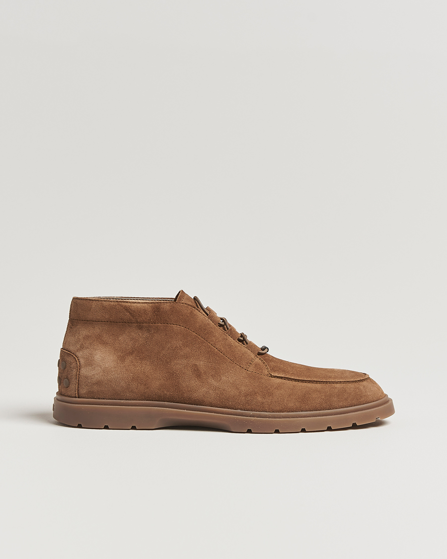 Tod's Polacco Moc Desert Boots Brown Suede
