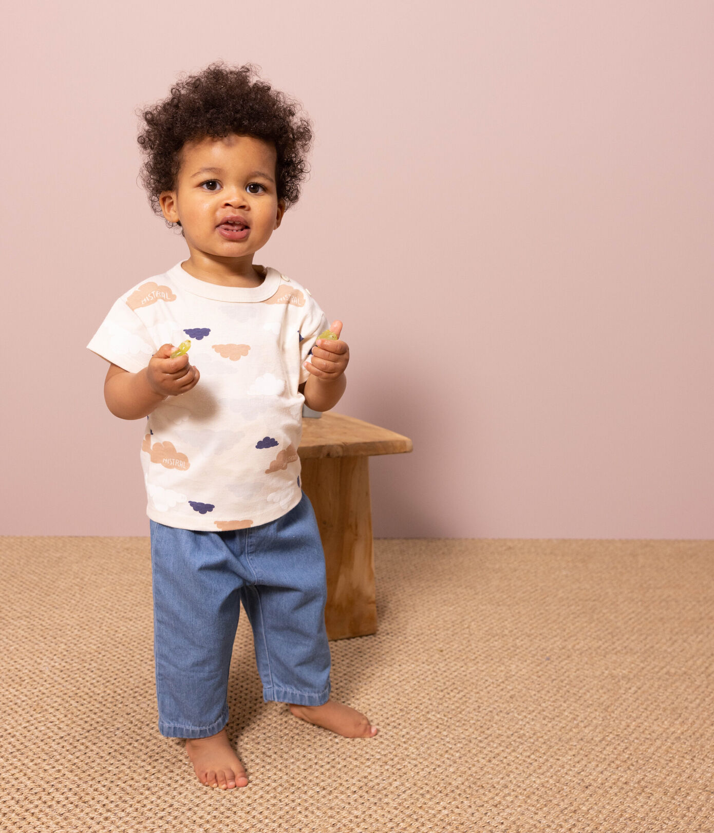 Tee-shirt manches courtes bébé en jersey imprimé