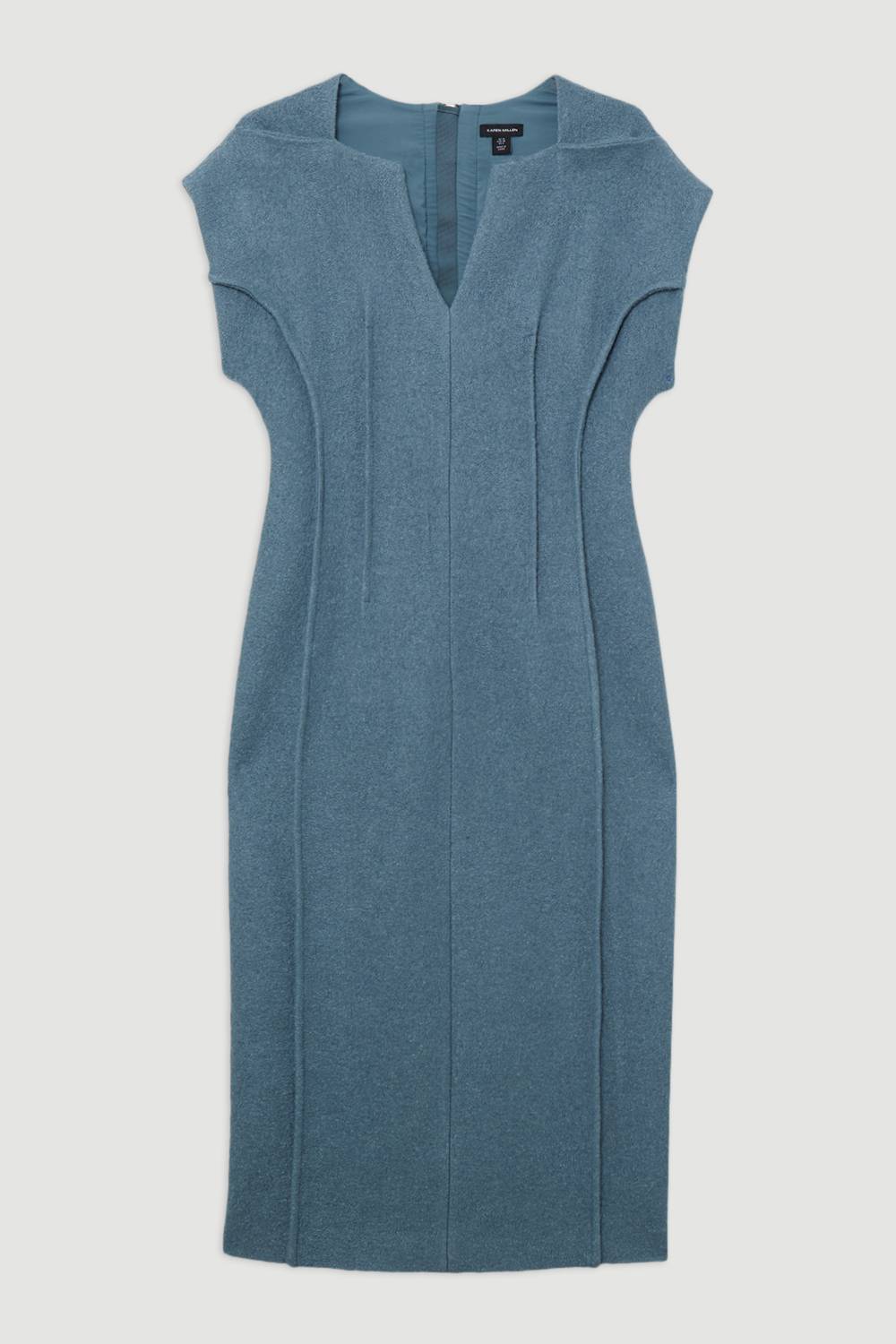 KarenMillen Robe midi texturée en mélange de laine cintrée et ajustée