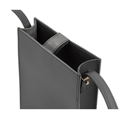 Rindleder Handybag, Schwarz
