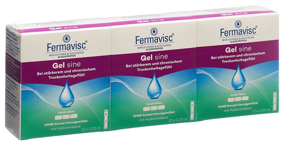 FERMAVISC Gel sine<br>60 × 0.35 ml, Monodosis, Augentropfen, Lösung