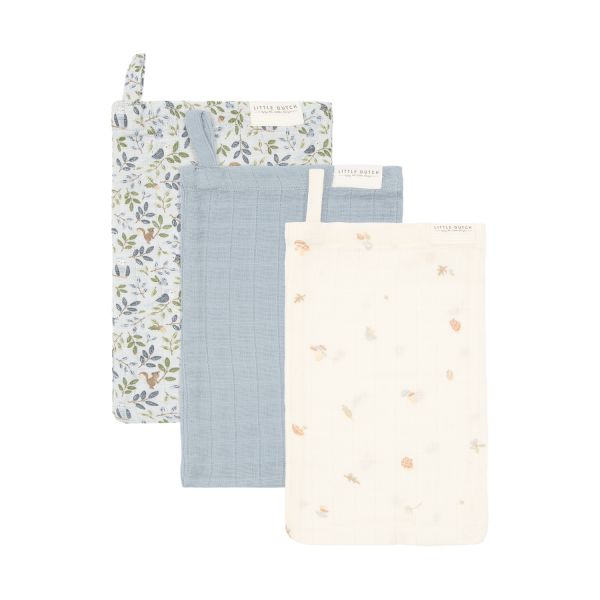 Little Dutch Forest Friends Washandjes - (Set van 3) - Hydrofiel